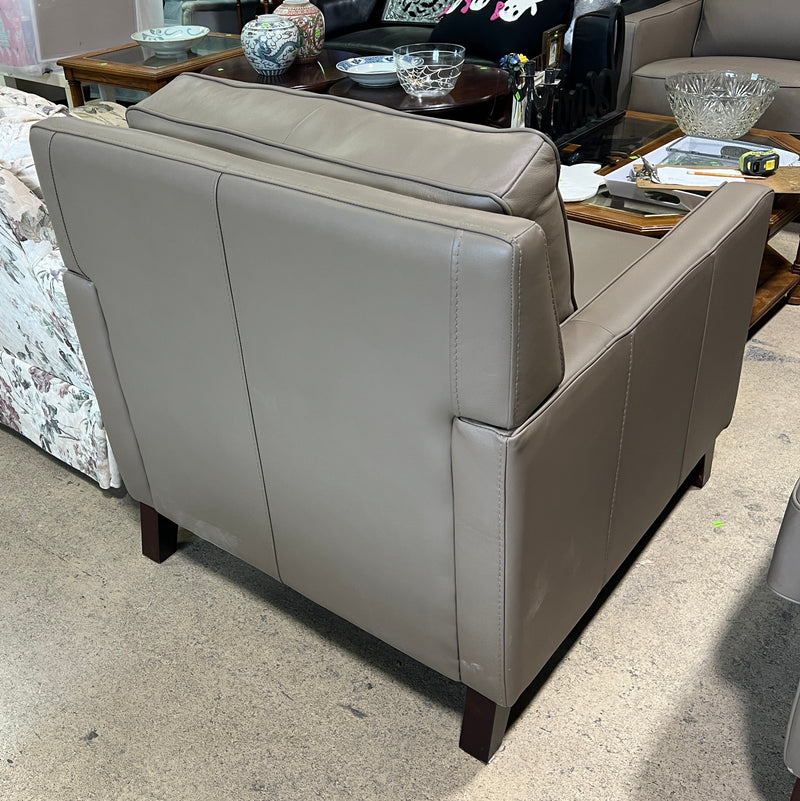 Taupe Leather Armchair