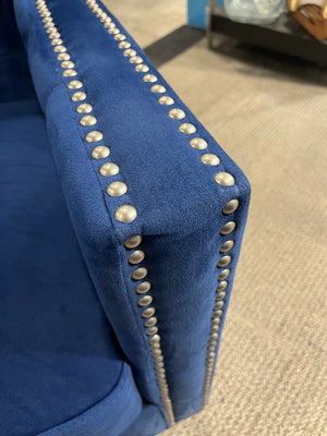 Royal Blue Velvet Tufted Armchair