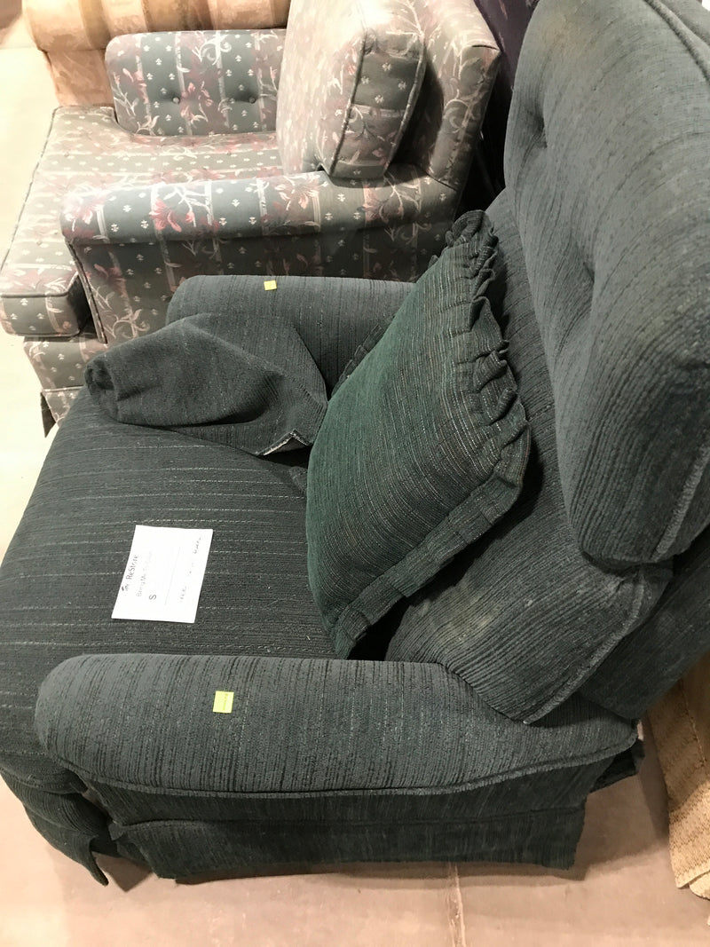 Vintage Green Upholstered Lounge Chair