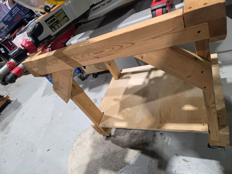 Milwaukee 6955-20 12-inch Dual-Bevel Sliding Compound Miter Saw on Custom Mobile Cart