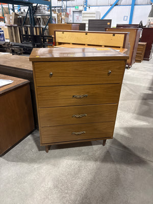Walnut Brown Veneer Four Drawer Dresser