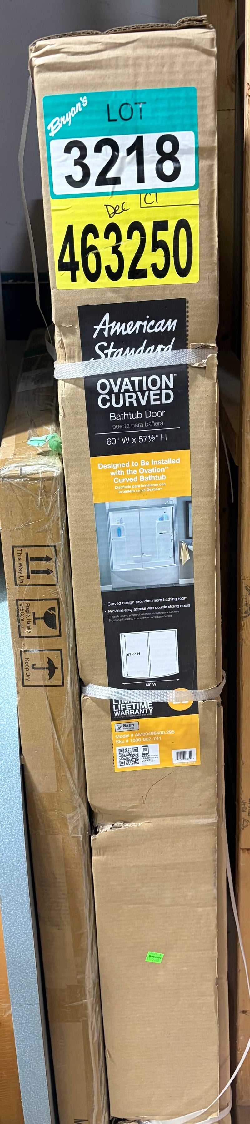 Ovation 60 in. X 58 in. Framed Sliding Tub/Shower Door in Satin Nickel