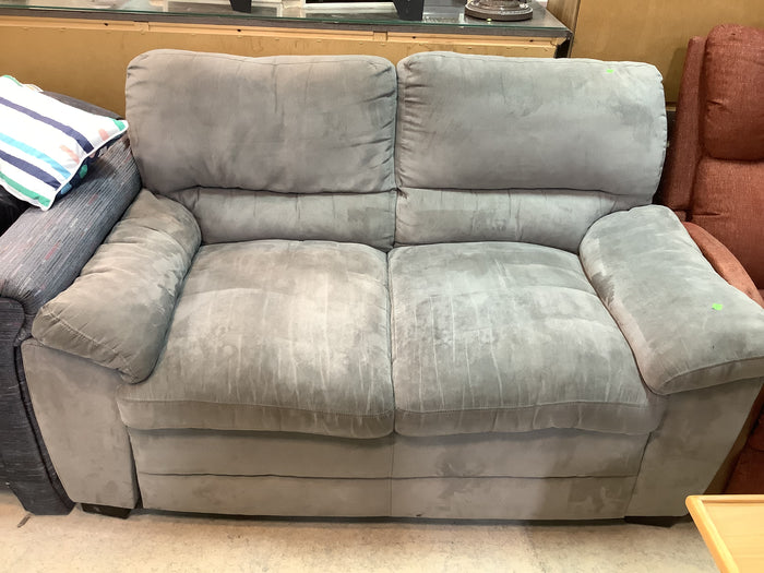 Grey Plush Loveseat