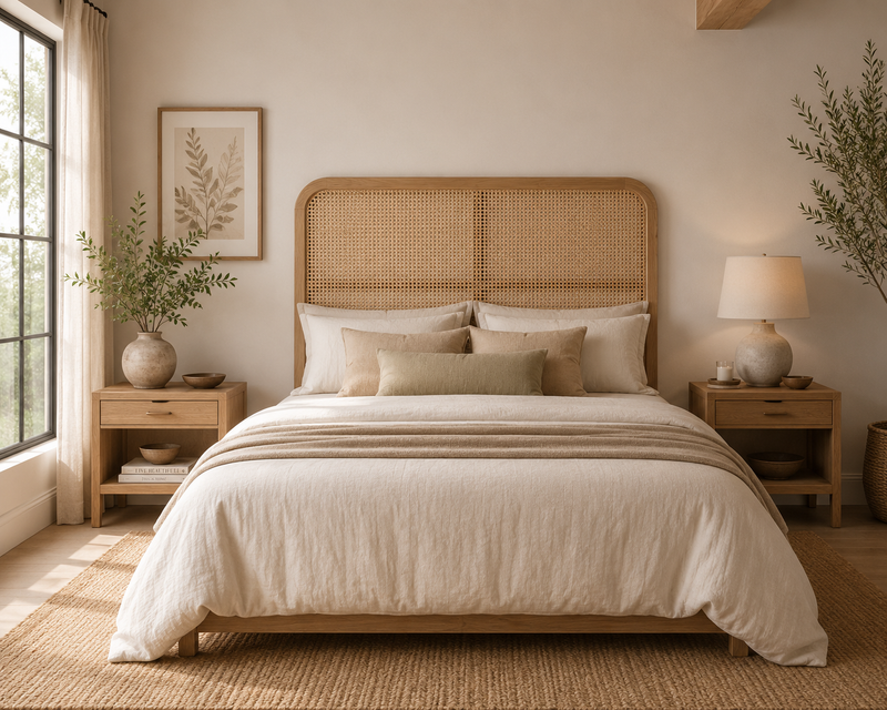 Jeda Rattan Double Headboard