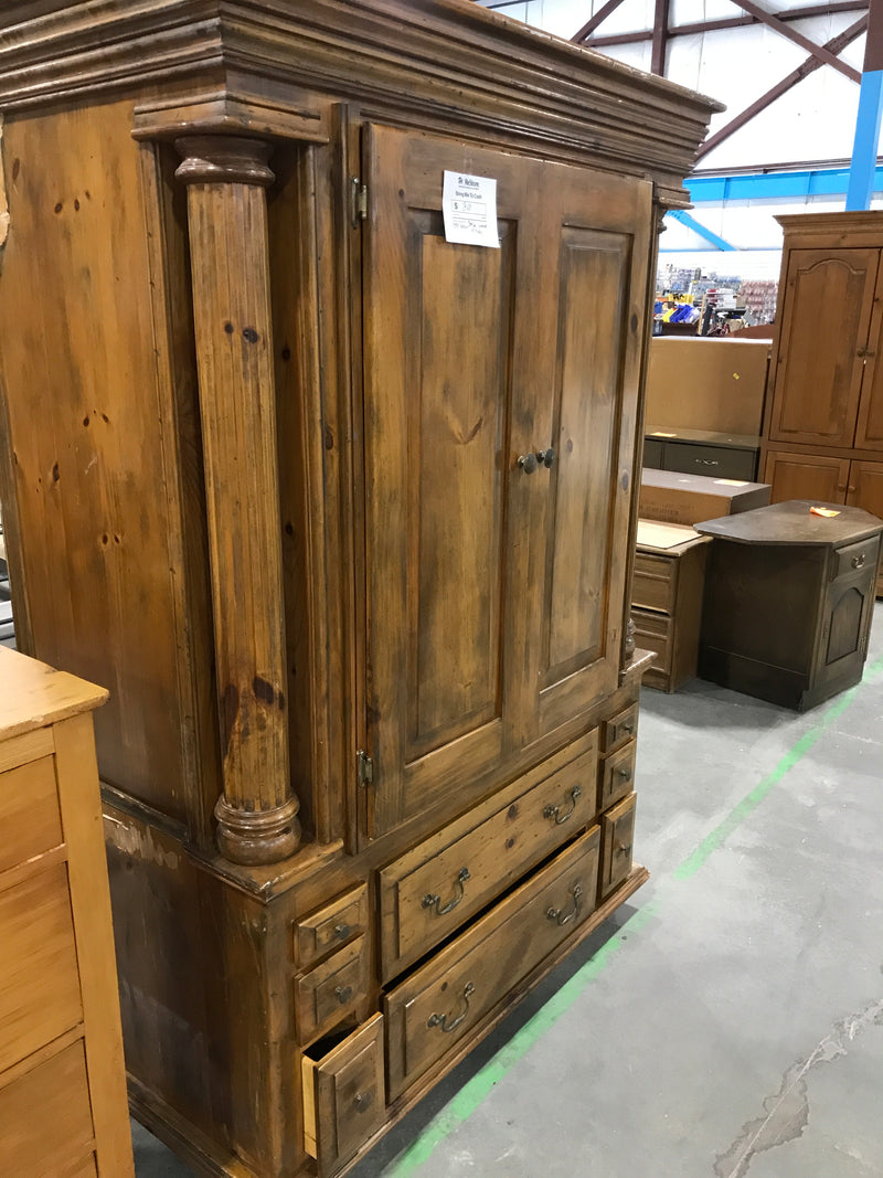 Solid Wood Light Brown Armoire