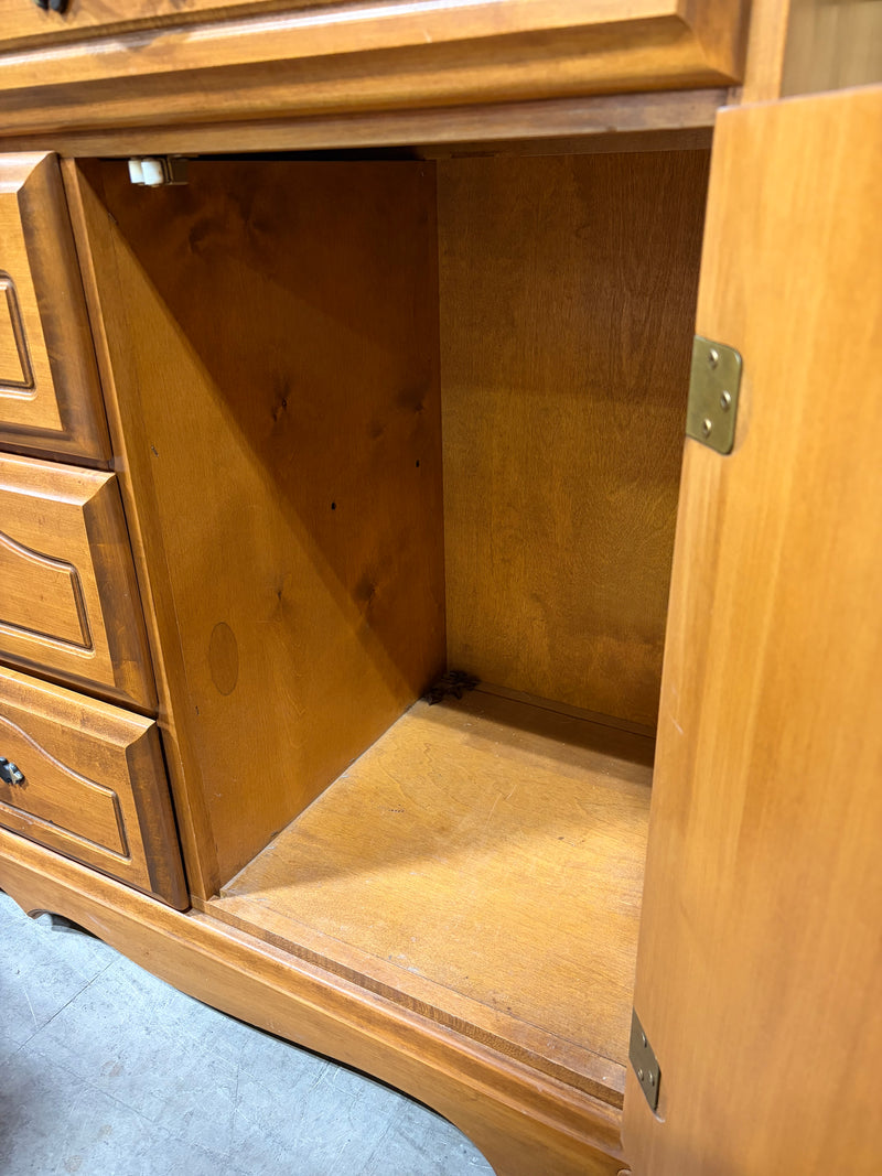 Solid Wood Display Hutch & Buffet Cabinet