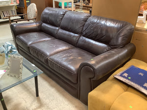 Black Faux-Leather Sofa