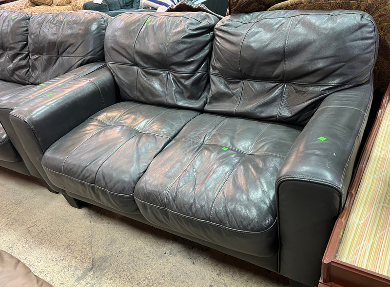 Dark Brown Two-Seater Loveseat