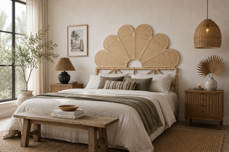 PLUMERIA Rattan King Headboard