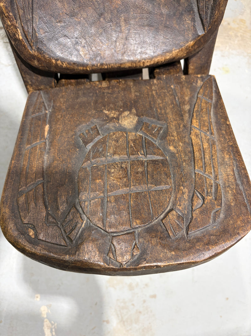Hand-Carved African Folding Chair