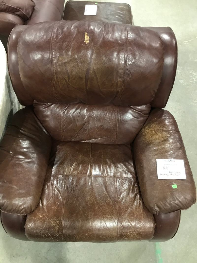 Real Leather Reclining Armchair