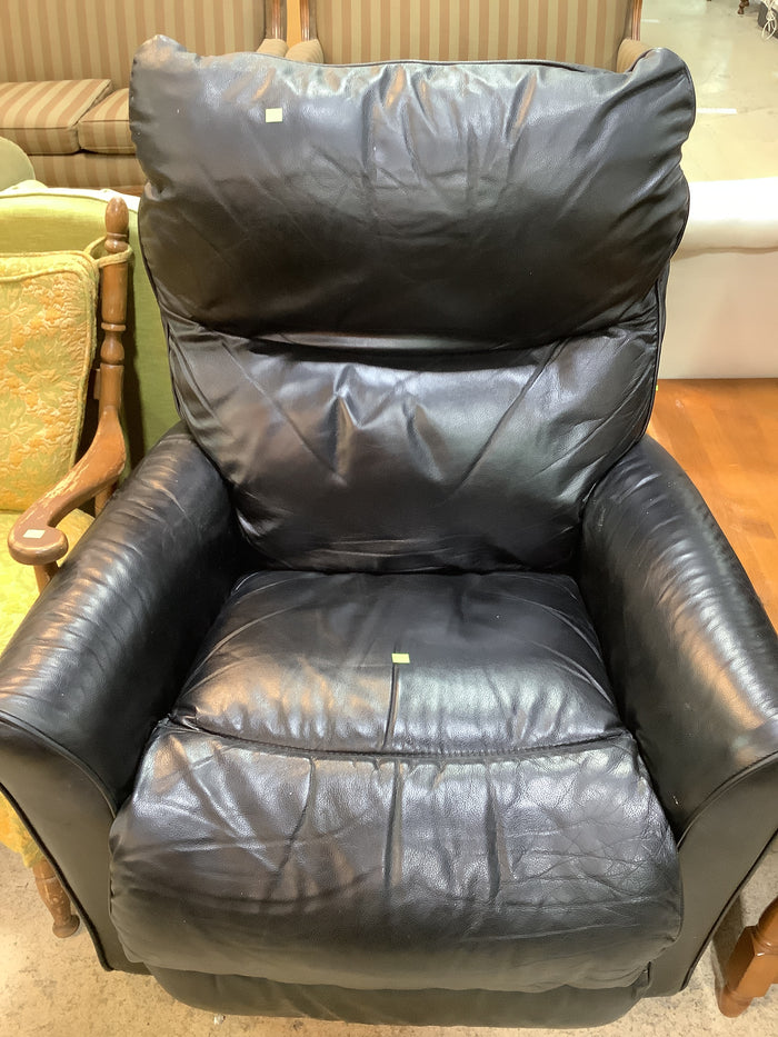 Black Faux Leather Recliner
