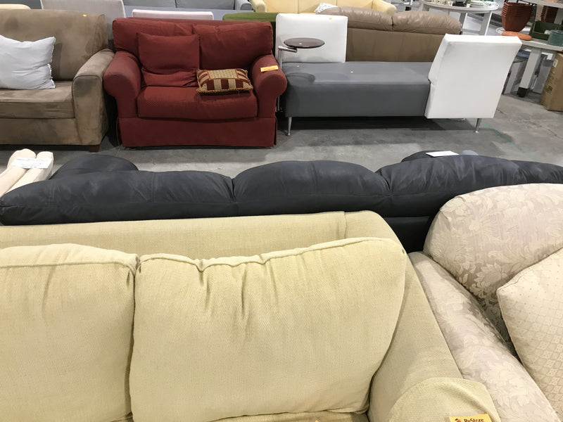 Black leather 3-seater sofa