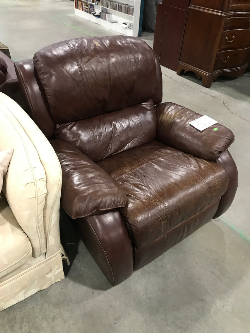 Real Leather Reclining Armchair