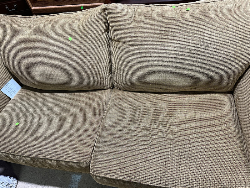 Casual Olive Ribbed Loveseat