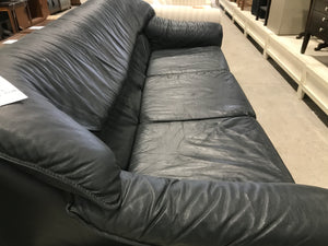 Dark Grey 3 Seater Leather Couch