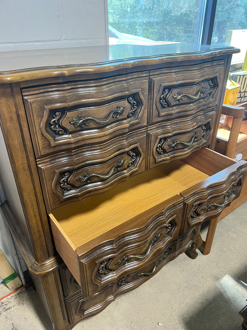 Mid-Century French Provincial Highboy Dresser
