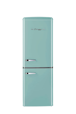 Classic Retro 22-inch 7 cu. ft. Bottom Freezer Counter Depth Refrigerator with Wine Rack in Summer Mint Green
