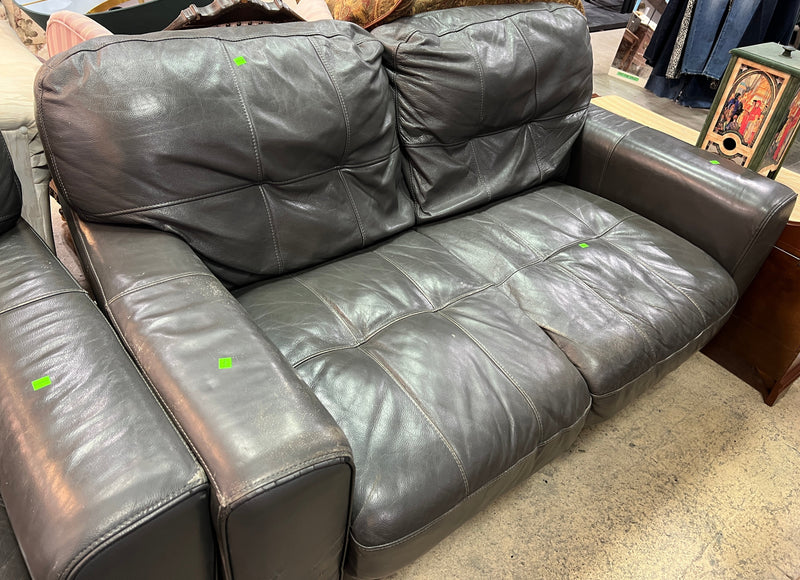 Dark Brown Two-Seater Loveseat