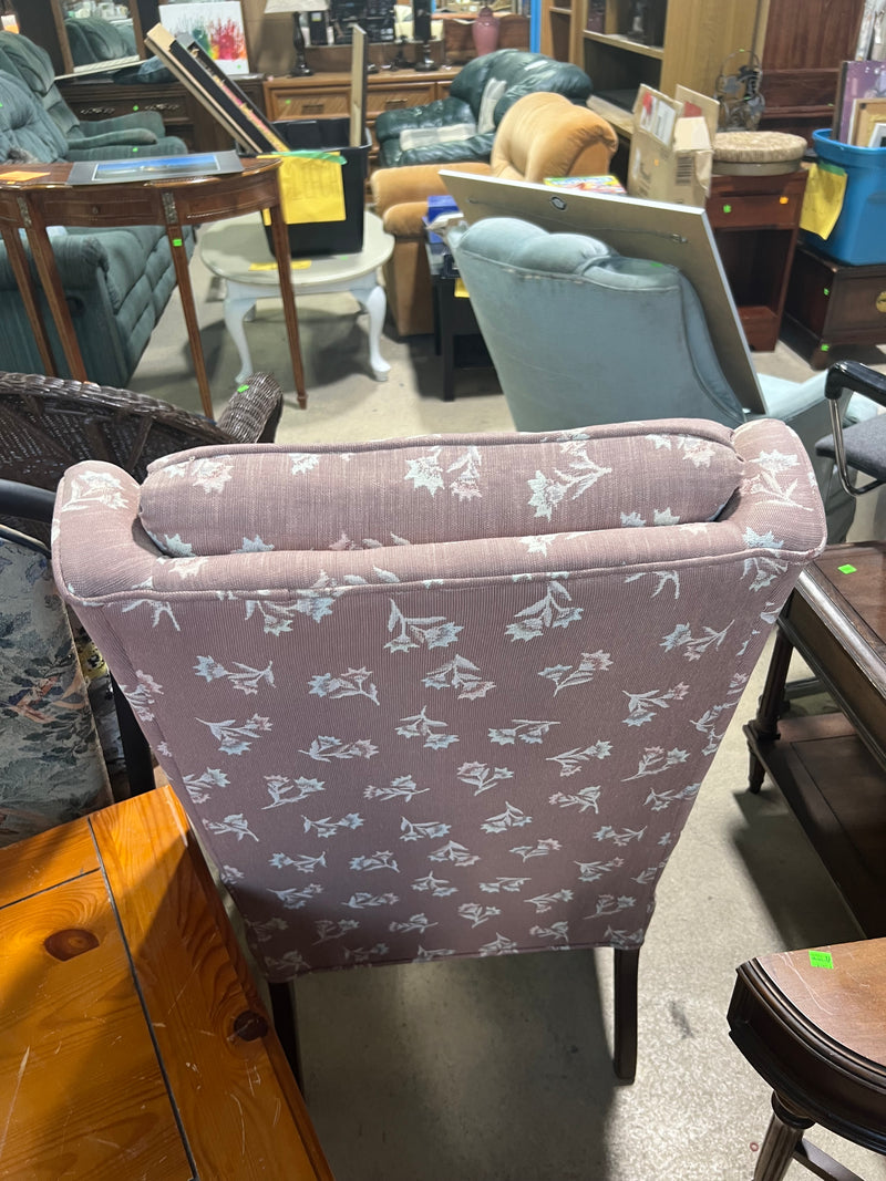 Dusty Rose Floral Armchair