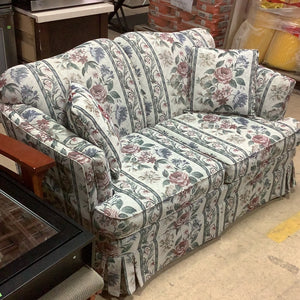 White and Green Floral Sofa