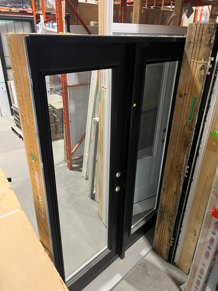 Modern Black Entry Door with Full-Length Glass Insert