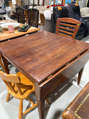 Vintage Solid Wood Drop-Leaf Dining Table
