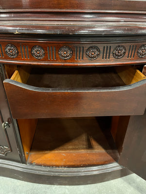 Antique Mahogany Bubble Glass Buffet & Hutch