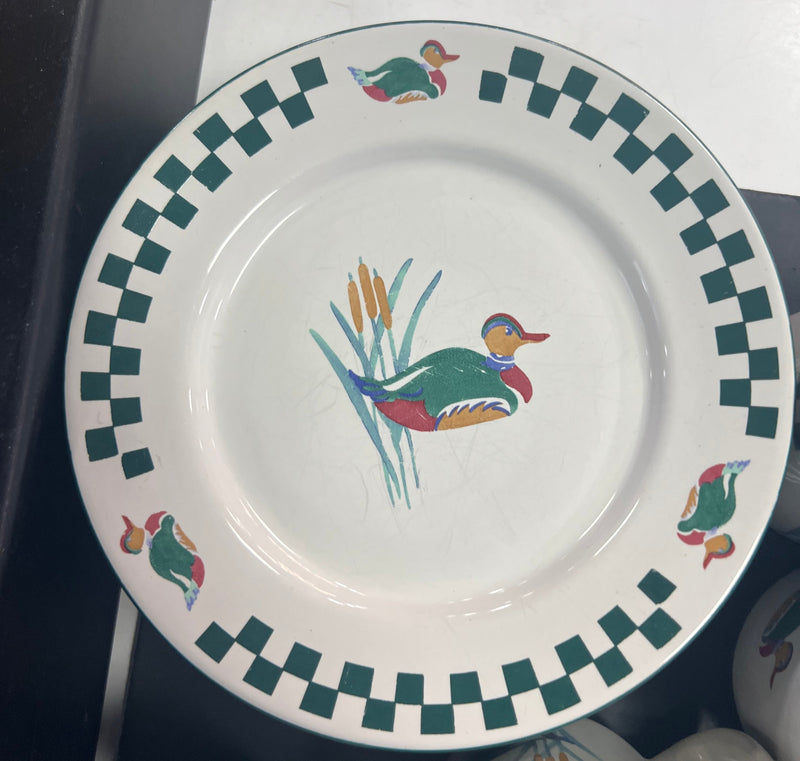 Newcor Stoneware Dining Set - "Cabin Mallard" Pattern