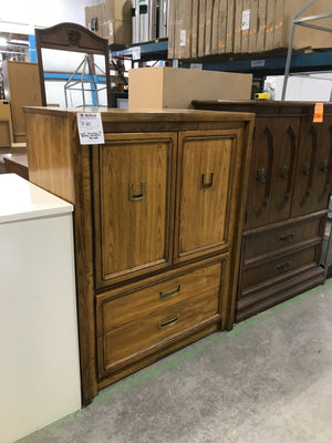 MCM Armoire With Brass Handles & Inner Shelving Storage