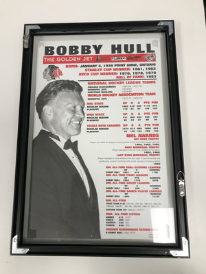 Bobby Hull Authentic Autographed Photo With Stats On The Back
