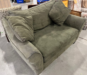 Oversized Plush Forest Green Loveseat