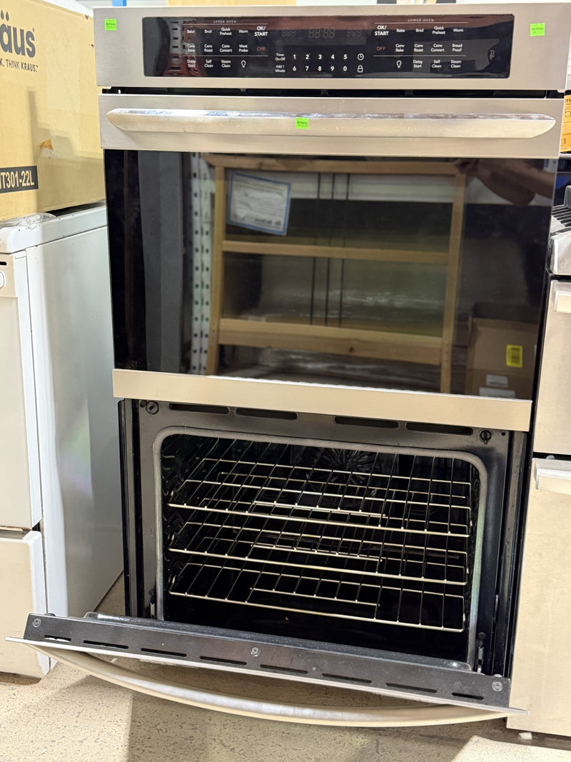 Frigidaire 30-inch Double Electric Wall Oven Self-Cleaning with Convection in Stainless Steel