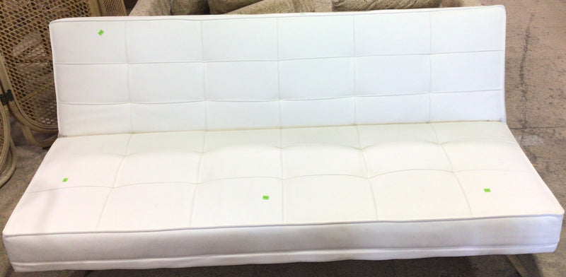 Modern White Leather Convertible Sofa