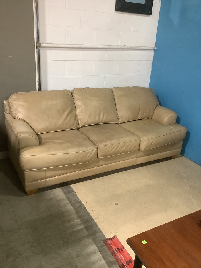 Beige Pleather Sofa