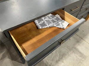 Modern Charcoal Gray Dresser – 9-Drawer Mid-Century Inspired Storage