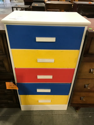 Red/yellow and blue Dresser