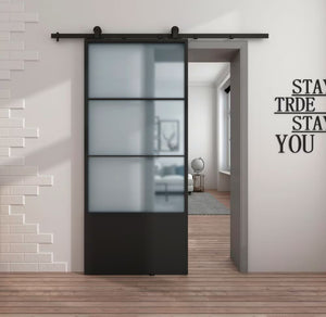 Concorde 37” x 84” Black Barn Door Kit with Door and Rail