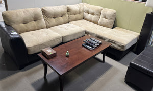 Modern Beige & Espresso Sectional Sofa