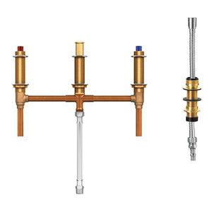 MOEN 2-Handle 4-Hole Roman Tub Fixed Rough-In Valve with Shower Diverter - 1/2-inch CC Connection