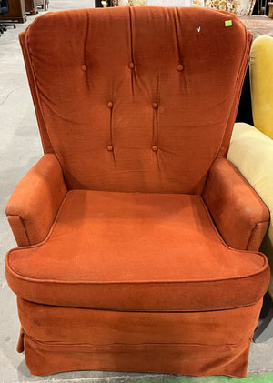 Vintage Rust Orange Tufted Armchair