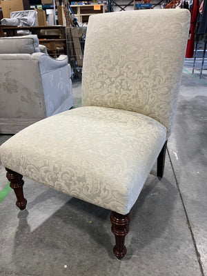 Cream Brocade Custom Slipper Chair