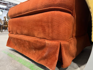 Vintage Rust Orange Tufted Armchair