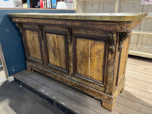 French Brass Top Faux-bois Bar