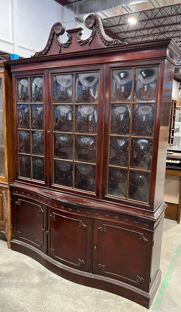 Antique Mahogany Bubble Glass Buffet & Hutch