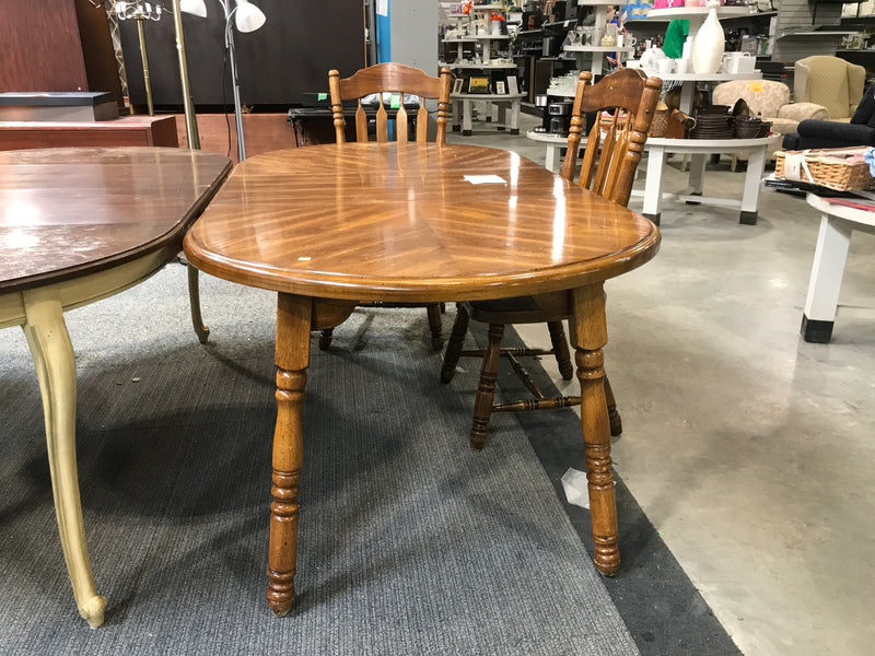 Oak Oval Dining table with 2 chairs