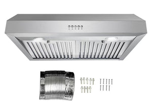30” Range Hood with Button Control - Stainless Steel