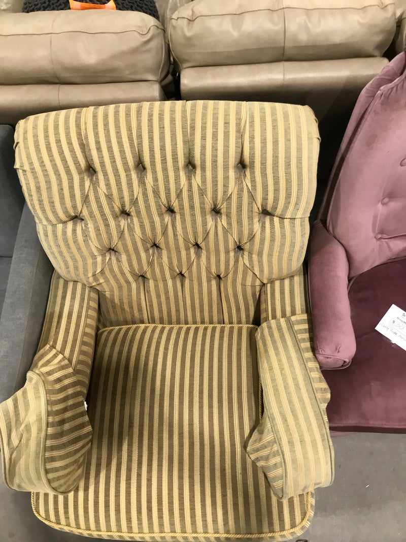 Golden Yellow Stripped Armchair