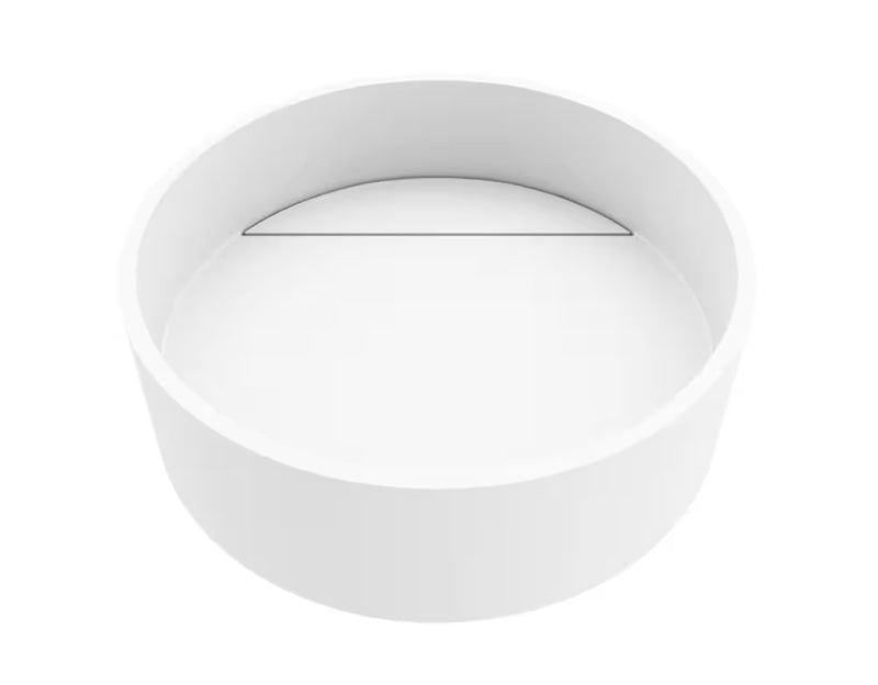 Montauk Modern White Matte Stone 15” Round Vessel Bathroom Sink