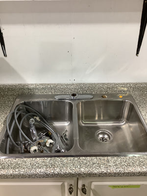 Cream Caesar Kitchen Includes Wall Stove, Stovetop, Sink and Counters